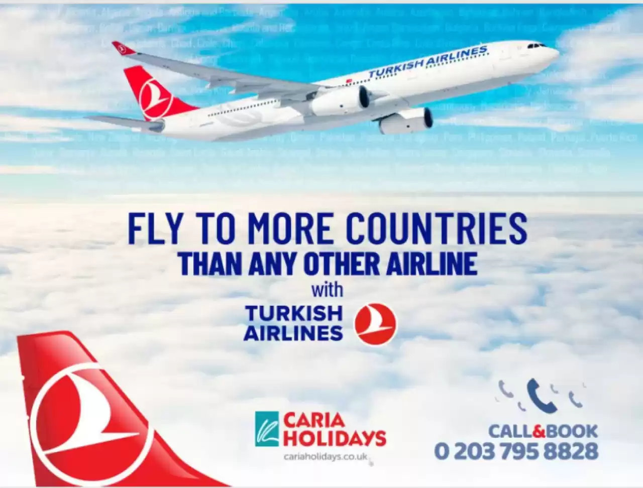 Caria Holidays ile Affordable Turkish Airlines Flight Ticket Offers